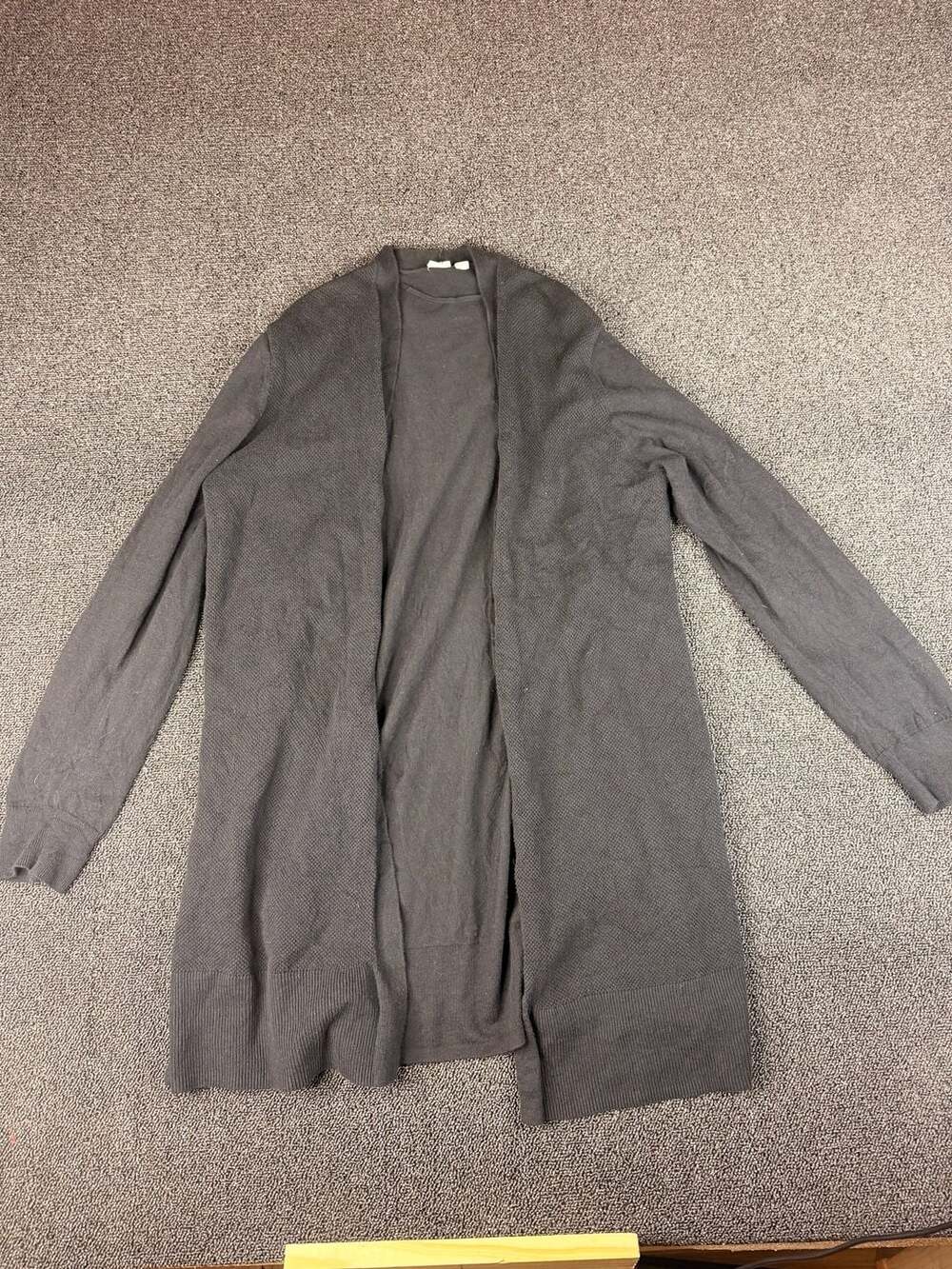 Gap Open Front Long Cardigan Size XL Black Knit Sweater